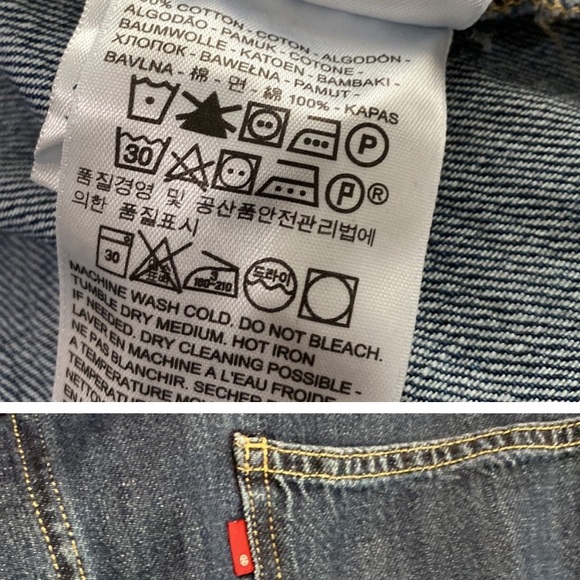 Levis Rare Cropped Denim Bottom Flare Jacket Size S - Picture 11 of 16